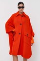 Pinko poncho wełniane 101617.Y7DY pomarańczowy AW23