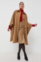 Μάλλινο πόντσο Pinko 101617.Y7DY καφέ AW23
