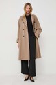 Weekend Max Mara trencz z domieszką wełny beżowy 2350260139600