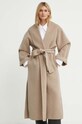 Вовняне пальто By Malene Birger коричневий Q71360005Z