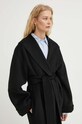 By Malene Birger płaszcz wełniany Q71360005Z czarny