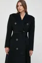 μαύρο Μάλλινο παλτό Elisabetta Franchi