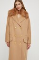 Elisabetta Franchi płaszcz wełniany CP44D36E2 beżowy AW23