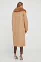 Odzież Elisabetta Franchi płaszcz wełniany CP44D36E2 beżowy