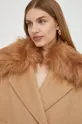 beige Elisabetta Franchi cappotto in lana