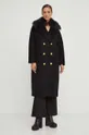 Шерстяное пальто Elisabetta Franchi чёрный