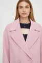 ροζ Μάλλινο παλτό Elisabetta Franchi