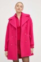Red Valentino gyapjúkabát nem bélelt rózsaszín 3R3CAF856UP