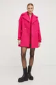 Μάλλινο παλτό Red Valentino ροζ