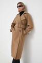 Μάλλινο παλτό MICHAEL Michael Kors 77C6316M12 καφέ AW23