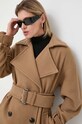 Μάλλινο παλτό MICHAEL Michael Kors 77C6316M12 καφέ