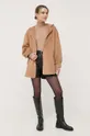Шерстяное пальто Liu Jo коричневый