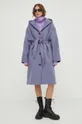 Шерстяное пальто Samsoe Samsoe фиолетовой