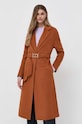 Vlnený kabát Twinset 232TP2013 hnedá AW23