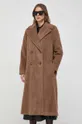 Шерстяное пальто Weekend Max Mara коричневый