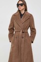 Weekend Max Mara płaszcz wełniany brązowy 2350160733600
