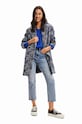 Desigual cappotto 23WWEWA9 WOMAN WOVEN OVERCOAT transitorio blu navy 23WWEWA9