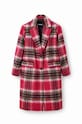 Desigual płaszcz 23WWEWAD WOMAN WOVEN OVERCOAT 23WWEWAD różowy