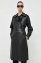 Luisa Spagnoli cappotto in pelle 540233 nero AW23