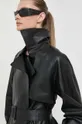 čierna Kožený kabát Luisa Spagnoli