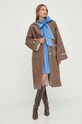 Пальто с примесью шерсти Custommade 999511879 коричневый
