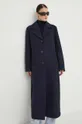 Résumé cappotto con aggiunta di lana blu navy