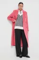 Пальто с примесью шерсти United Colors of Benetton розовый