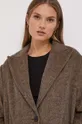 barna United Colors of Benetton kabát gyapjú keverékből