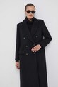 Μάλλινο παλτό Sisley 2HCLLN02V.100 μαύρο AW23