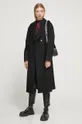 Μάλλινο παλτό HUGO μαύρο