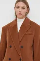 brązowy HUGO płaszcz wełniany