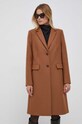 Μάλλινο παλτό Tommy Hilfiger WW0WW39753 καφέ AW23