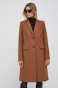 Μάλλινο παλτό Tommy Hilfiger WW0WW39753 καφέ AW23