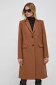Вовняне пальто Tommy Hilfiger коричневий