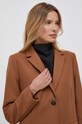 Μάλλινο παλτό Tommy Hilfiger WW0WW39753 καφέ