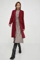 Μάλλινο παλτό Tommy Hilfiger WW0WW39753 μπορντό AW23