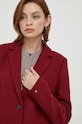 Μάλλινο παλτό Tommy Hilfiger μπορντό WW0WW39753