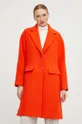 Vlnený kabát Patrizia Pepe oranžová
