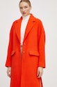 Vlněný kabát Patrizia Pepe oranžová 2O0106.A362