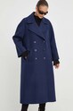 Μάλλινο παλτό Patrizia Pepe 2O0110.A337 σκούρο μπλε AW23