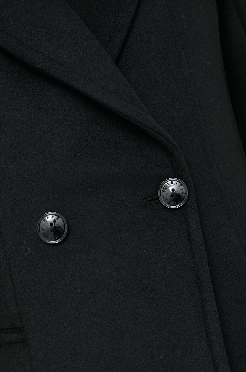 Μάλλινο παλτό Patrizia Pepe 2O0118.A171 μαύρο