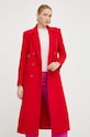 Μάλλινο παλτό Patrizia Pepe 2O0119.A337 κόκκινο