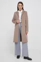 Μάλλινο παλτό Calvin Klein μπεζ