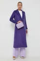 Пальто з домішкою вовни Twinset фіолетовий