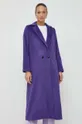 violetto Twinset cappotto con aggiunta di lana