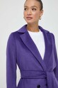 Twinset płaszcz z domieszką wełny 232TT2260 fioletowy