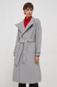 grigio Dkny cappotto in lana