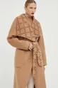 Karl Lagerfeld płaszcz wełniany dwustronny brązowy