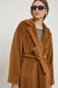 brązowy Marella płaszcz wełniany