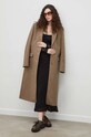 Μάλλινο παλτό Remain 5008101827 καφέ AW23